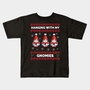 Hanging With Gnomies Gnome Christmas Tree Xmas Gift Kids T-Shirt